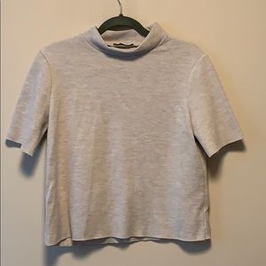 Cropped Mock Neck Top